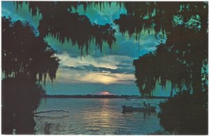 Twilight Time, Cypress Gardens, Florida, Vintage Chrome Postcard