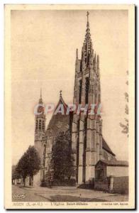 Old Postcard Agen Church of Saint Hilaire