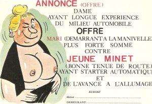 ·Annonce: Dame ayant longue experience...  Risque humour French PC. Continen