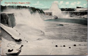 Canada The Ice Bridge Niagara Falls Vintage Postcard 09.79