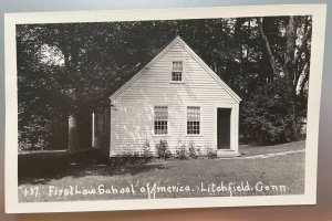 Vintage Postcard 1930-1945 First Law school of America, Litchfield, Conn. (RPPC)