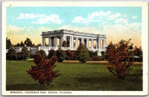 Memorial Cheeseman Park Denver Colorado CO Landscapes Grounds Postcard