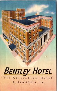 Linen Postcard Bentley Hotel in Alexandria, Louisiana~4120