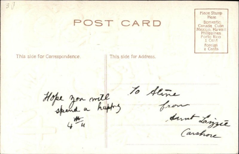 4th Fourth of July Children Fireworks Firecracker Explosions c1910 Postcard