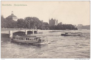 Bridge, Stromfarjan Boats, Skeppsholmen, STOCKHOLM, Sweden, 1900-1910s