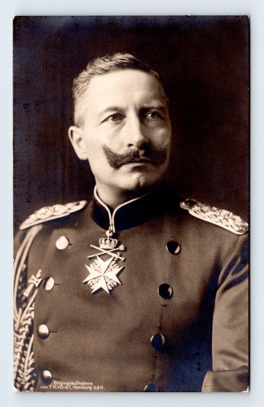 RPPC Portrait of Kaiser Wilhelm II in German Navy Uniform UNP Postcard N11 