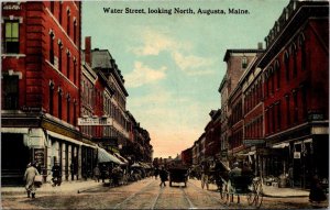 Maine Augusta Water Street Looking North