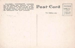 Columbia University, New York, N.Y., Early Postcard, Unused