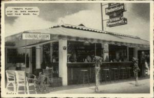 West Palm Beach FL Trout's Place Outdoor Bar Budweiser Postcard