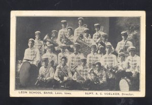 LEON IOWA LEON HIGH SCHOOL BAND INSTRUMENTS 1908 VINTAGE POSTCARD