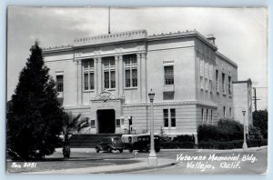 Vallejo California CA Postcard RPPC Photo Veterans Memorial Building c1940's