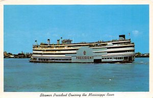 Steamer President Cruising the Mississsippi River - New Orleans, Louisiana LA  