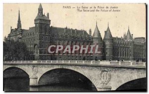 Postcard Old Paris The Seine and the Palace of Justice