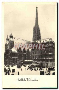 Postcard Old Frohliche Weihnachten Wien Stephansdom