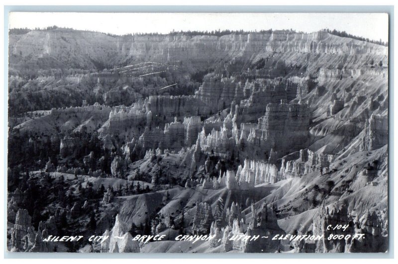 Bryce Canyon Utah UT RPPC Photo Postcard Silent City c1950's Unposted