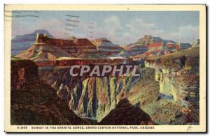 Old Postcard Arizona Sunset in the Granite Gorge Grand Canyon National Park