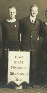 Decorah IOWA RP 1912 LUTHER COLLEGE Studio MEN'S GYMNASTICS TEAM State CHAMPIONS