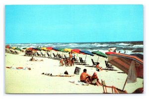 Virginia Beach Virginia Postcard Vacationists Sun Bathing White Sands Atlantic