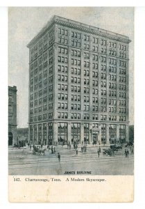 TN - Chattanooga. James Bldg, Modern Skyscraper ca 1908 & Street Scene