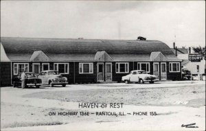Rantoul IL Haven or Rest Motel Court Real Photo Postcard