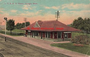 MI, Sturgis, Michigan, LS & MS Railroad Station, Exterior View, FW Johnson Pub