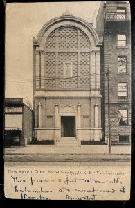 Vintage Postcard 1906 DKE Secret Society, The Tomb, Yale, New Haven, CT