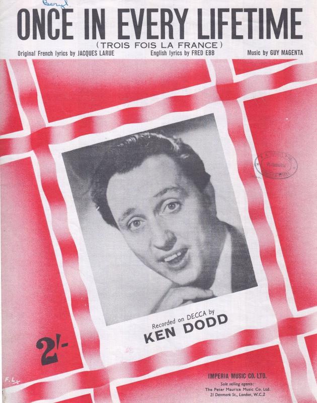 Once In Every Lifetime Ken Dodd 1960s Sheet Music