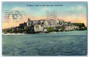 1942 Scenic View El Morro San Juan Hato Rey Puerto Rico Vintage Antique Postcard