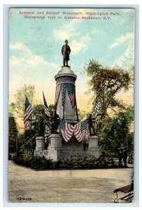 1912 Patriotic Veterans Soldier's and Sailor's Monument Rochester NY Postcard