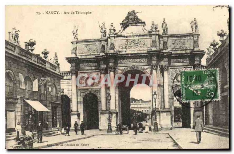 Old Postcard Nancy Arc de Triomphe