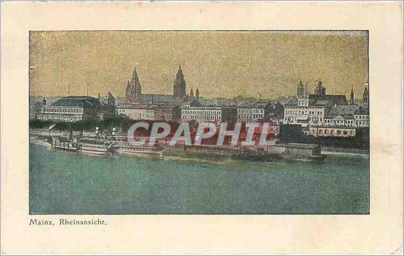 Old Postcard Mainz Rheinansicht