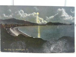 Vintage Postcard Peel Bay by Moonlight Isle of Man