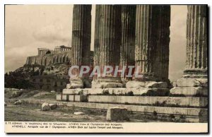 Old Postcard Athens Acropolis for the Olypieion