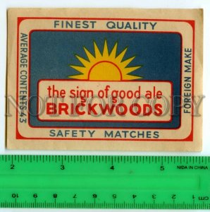 500238 BRICKWOODS Foreign made Vintage match label