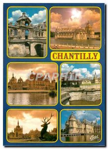 Postcard Modern Valois Chantilly Oise Entree Grand Chateau Overview Petit Cha...