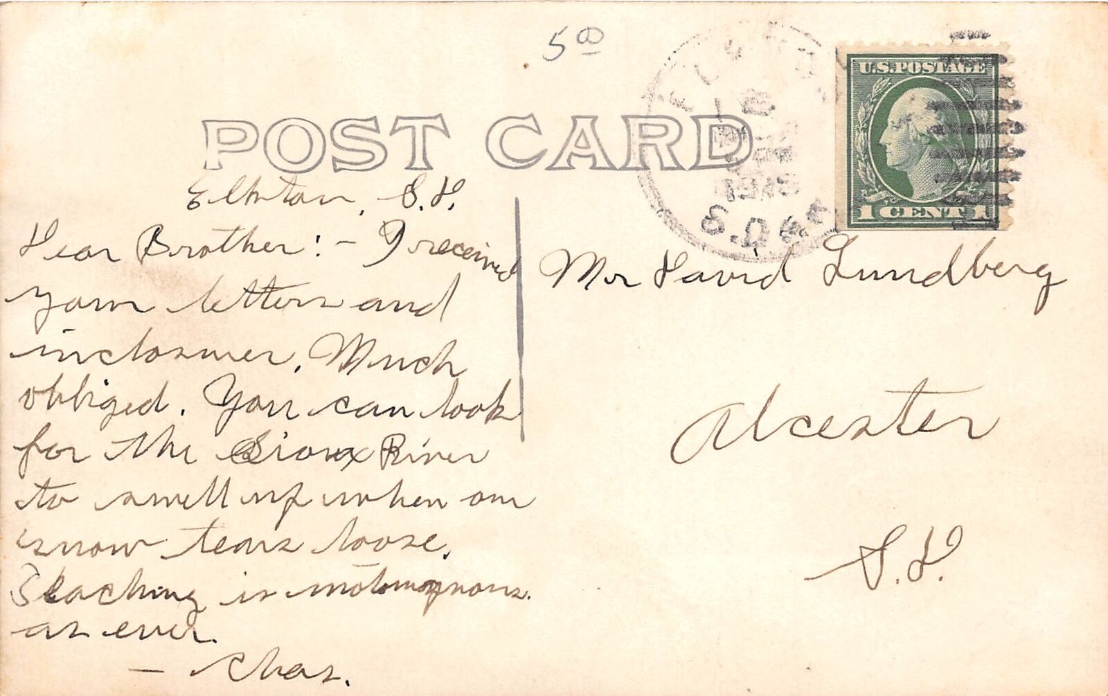 F12/ Elkton South Dakota Postcard RPPC 1918 Public School Building