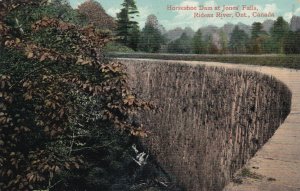 RIDEAU RIVER, Ontario, Canada, 1900-1910s; Horseshoe Dam At Jones' Falls