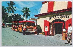 Key West Florida~Conch Tour Trolley~Office-Depot~1950s Postcard