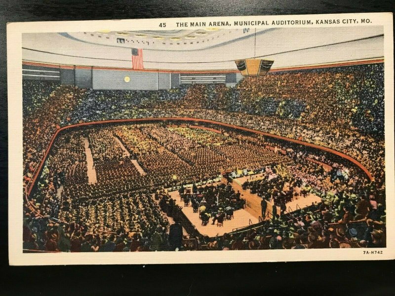 Vintage Postcard 1937 Main Arena Municipal Auditorium Kansas City Missouri