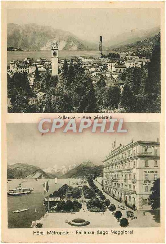 Postcard Modern Pallanza Verbania - Hotel Metropole e general view