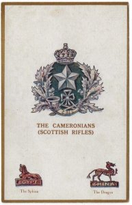 Great Britain 1915 Unused Postcard Regimental Badge Army Cameronians Scottish Ri