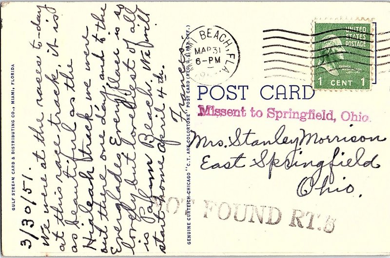 Postcard PARK SCENE Hallandale Florida FL AI1342