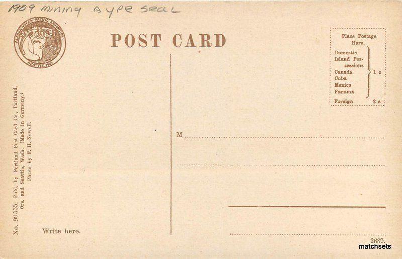 Alaska Douglas Island AYPE Seal 1909 Mining Treadwill Portland postcard 7204