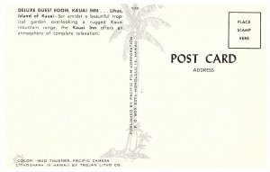 Deluxe Guest Room at the Kauai Inn Lihue Hawaii Postcard