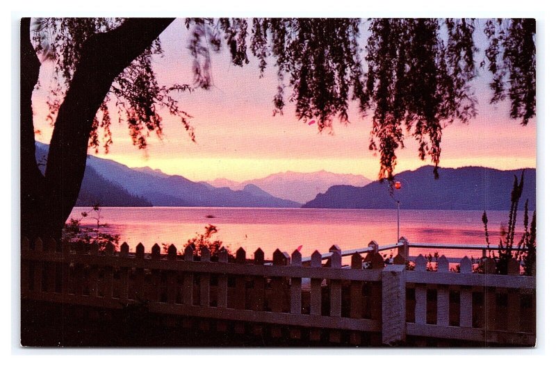 Harrison Hot Springs B. C. Canada Postcard Twilight View From The Harrison Hotel