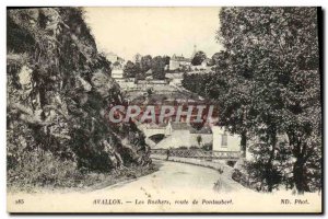 Old Postcard Avallon Pontaubert From The Road Rocks