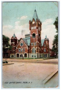 1911 First Baptist Church, Oneida New York NY The Rotograph Co. Postcard 