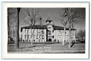 Roundup Montana MT Postcard Grade School Building c1950's Vintage RPPC Photo