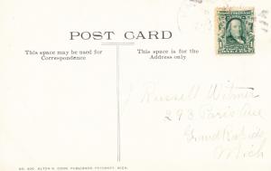 Antique Postcard, Alton Cook #406, Sunset at Petosky, Michigan Sailboat A22