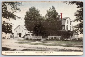 Chester New Hampshire~Chester Inn~Wrap Around Porch~Barn~1921 AH Wilcomb PC